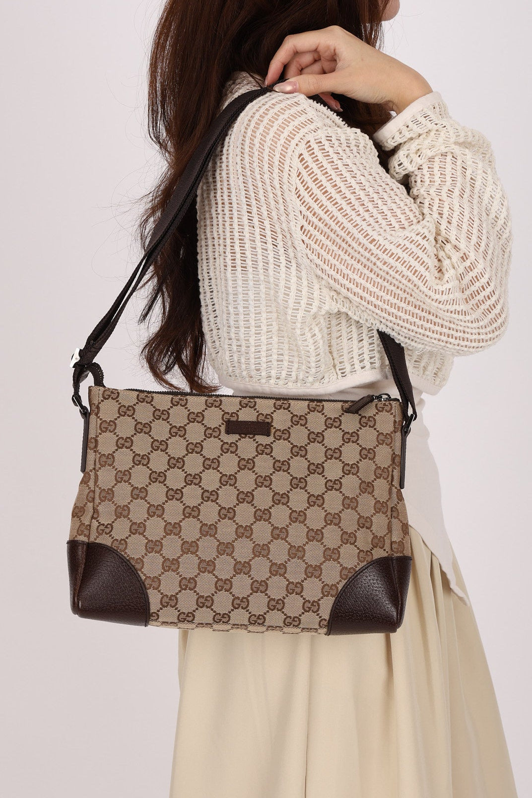 Gucci Monogram Canvas Crossbody Bag