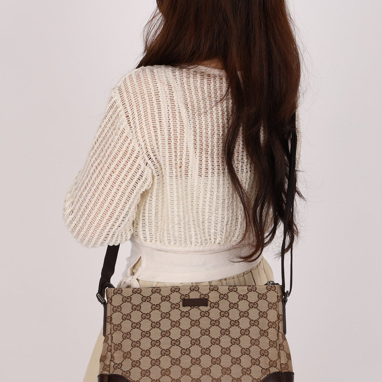 Gucci Monogram Canvas Crossbody Bag
