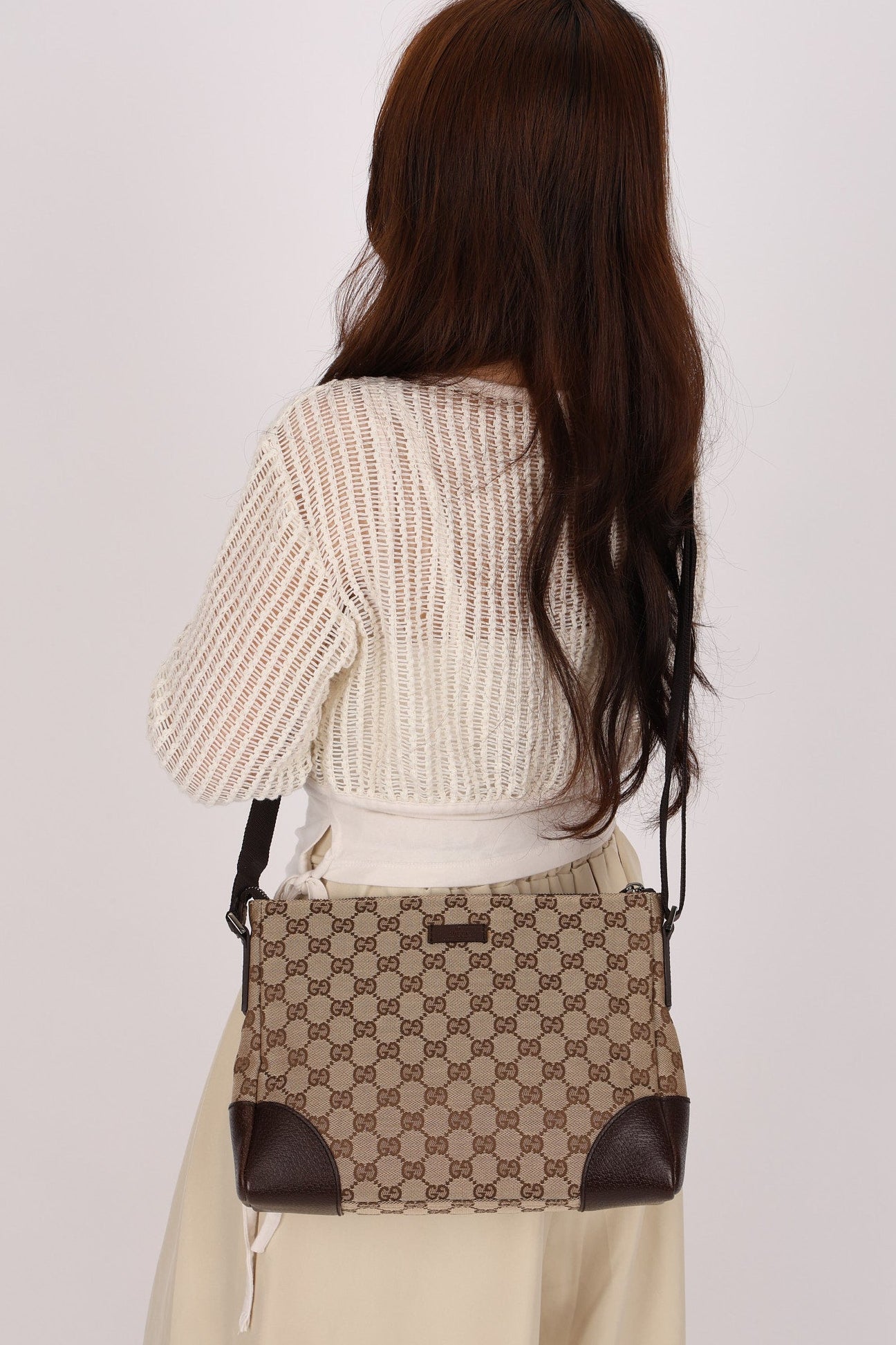 Gucci Monogram Canvas Crossbody Bag