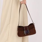 Fendi Baguette Brown Suede