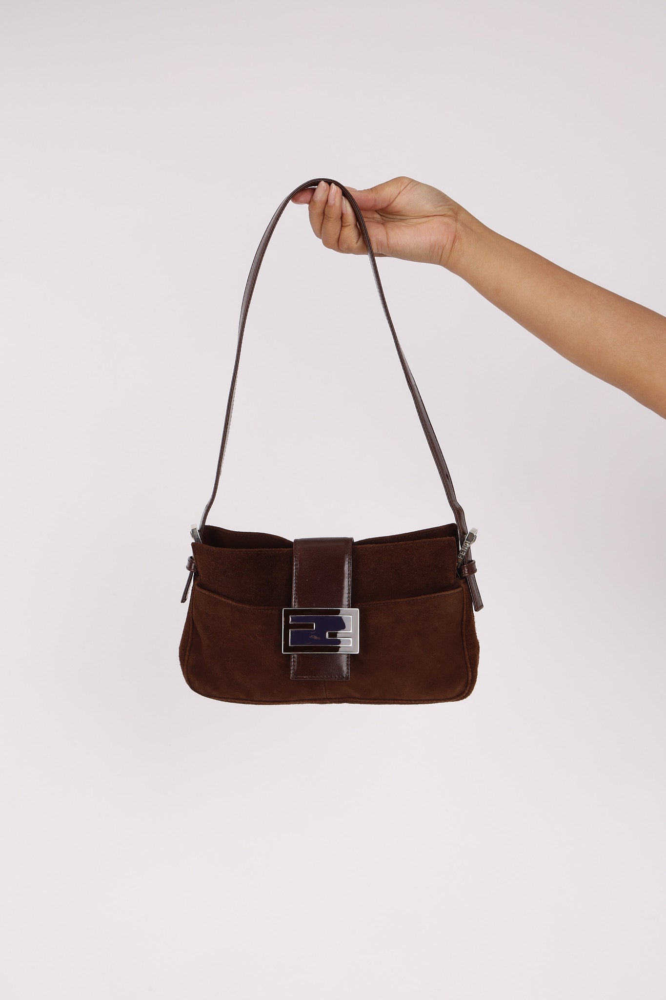 Fendi Baguette Brown Suede