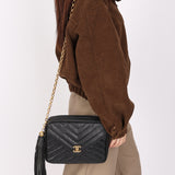 Chanel Bijoux Coco Crush Camera Bag Black Caviar 24K GP