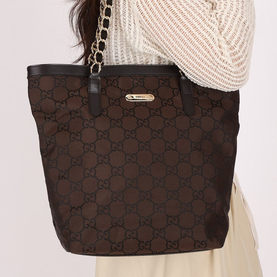 Gucci Monogram Nylon Chain Tote