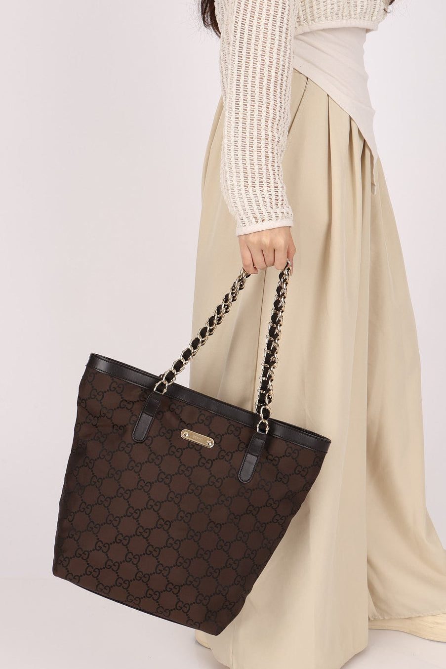 Gucci Monogram Nylon Chain Tote