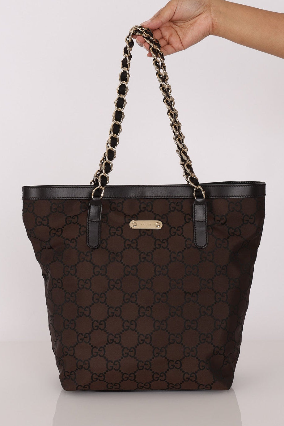 Gucci Monogram Nylon Chain Tote