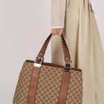 Gucci Medium Monogram Canvas Bamboo Bar Tote