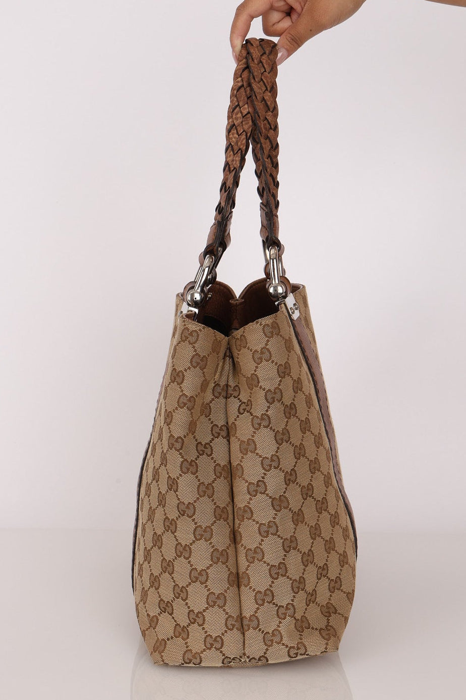 Gucci Medium Monogram Canvas Bamboo Bar Tote