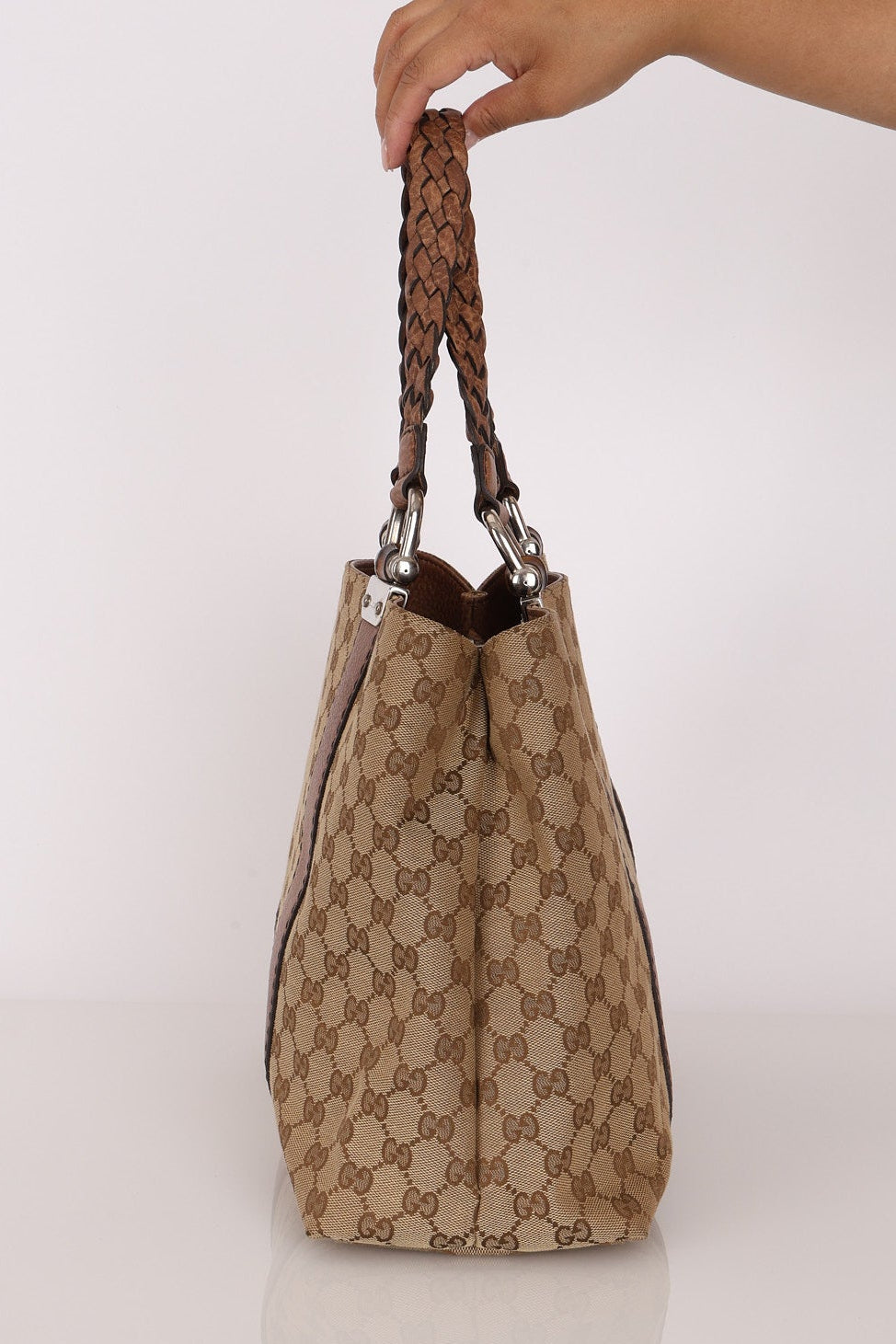 Gucci Medium Monogram Canvas Bamboo Bar Tote
