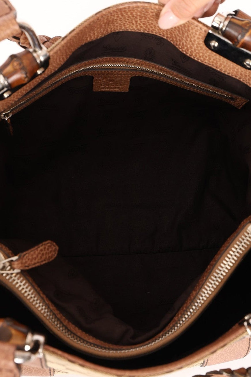 Gucci Medium Monogram Canvas Bamboo Bar Tote