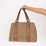 Gucci Medium GG Canvas Bamboo Bar Tote
