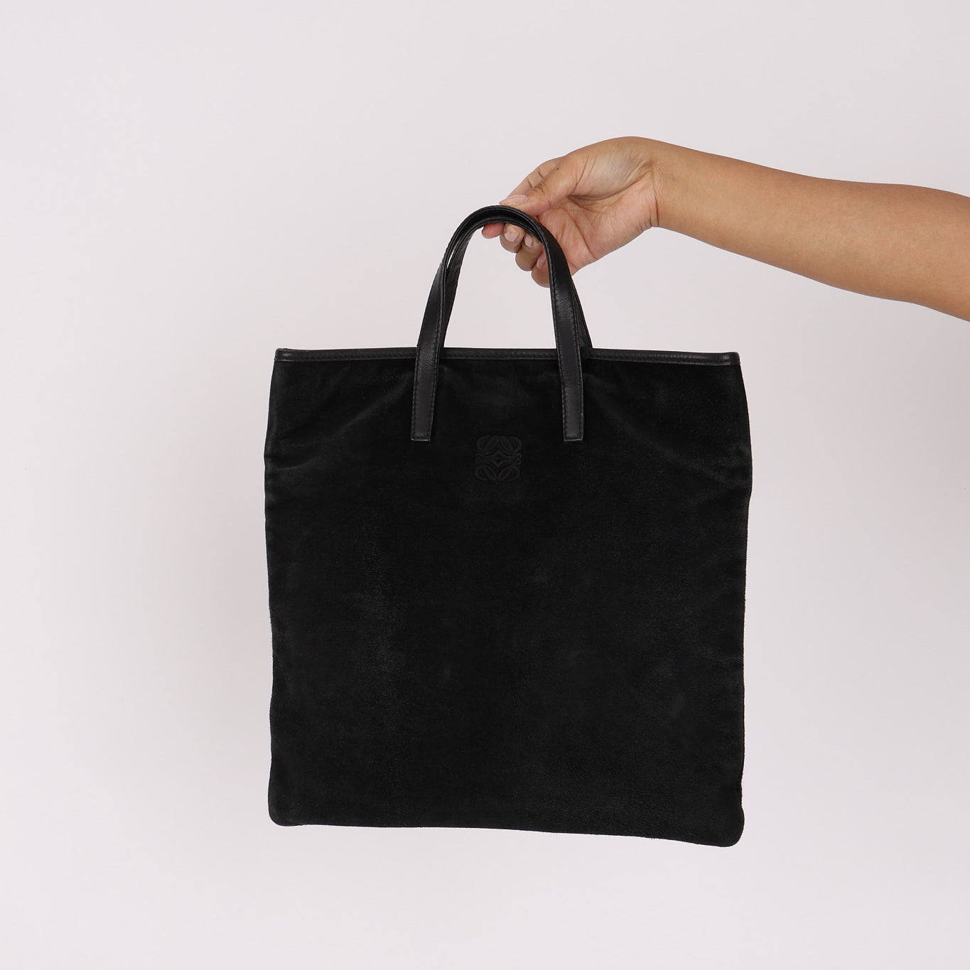 Loewe Anagram Tote Black Suede