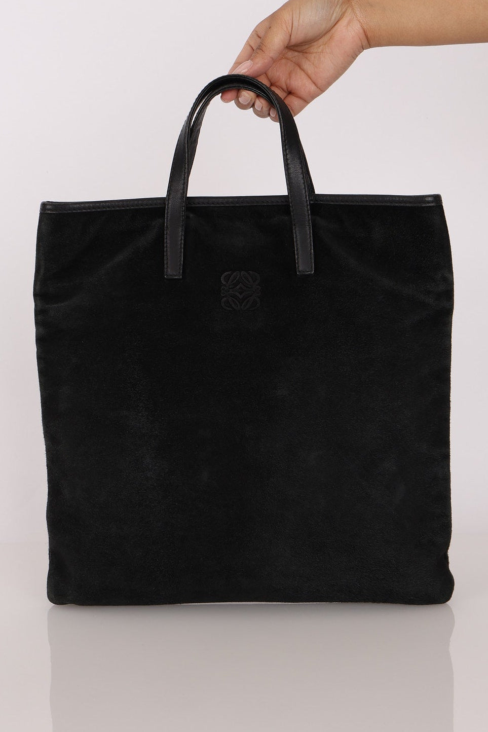 Loewe Anagram Tote Black Suede