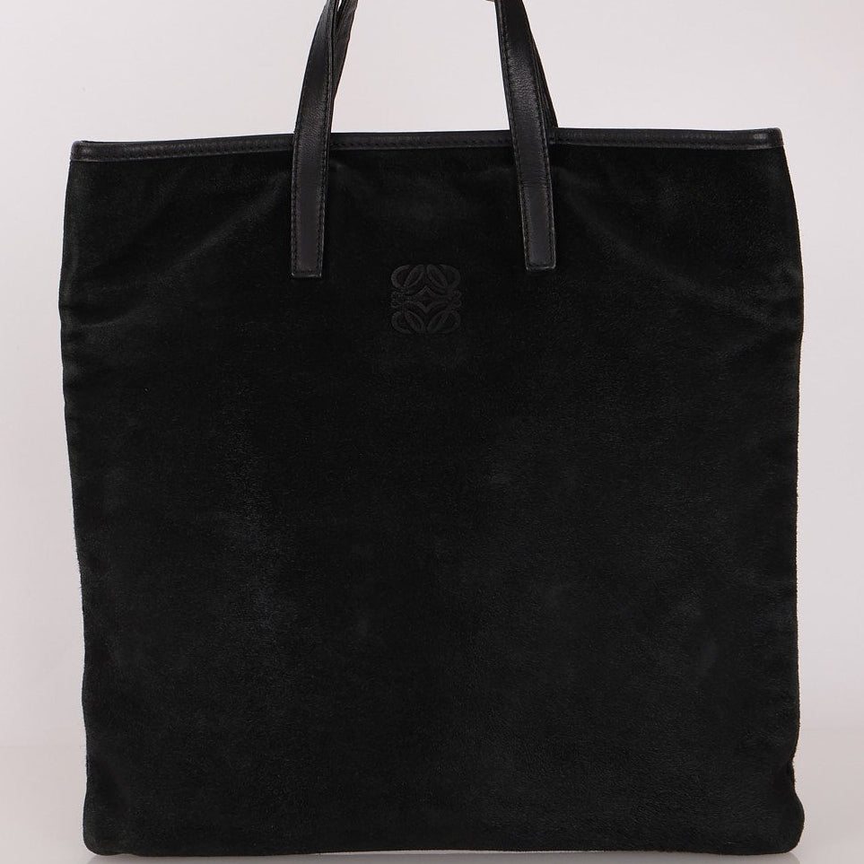Loewe Anagram Tote Black Suede