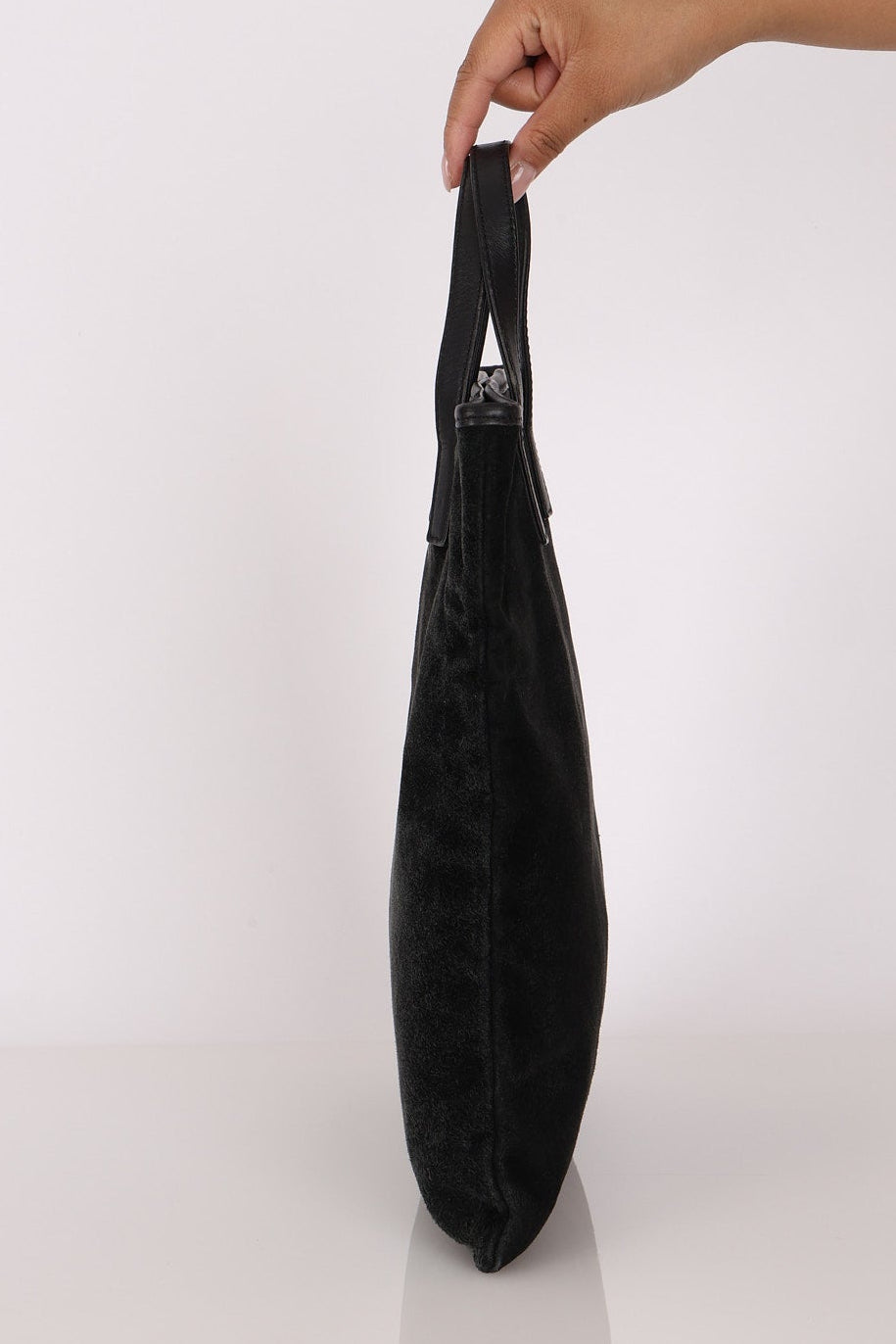 Loewe Anagram Tote Black Suede
