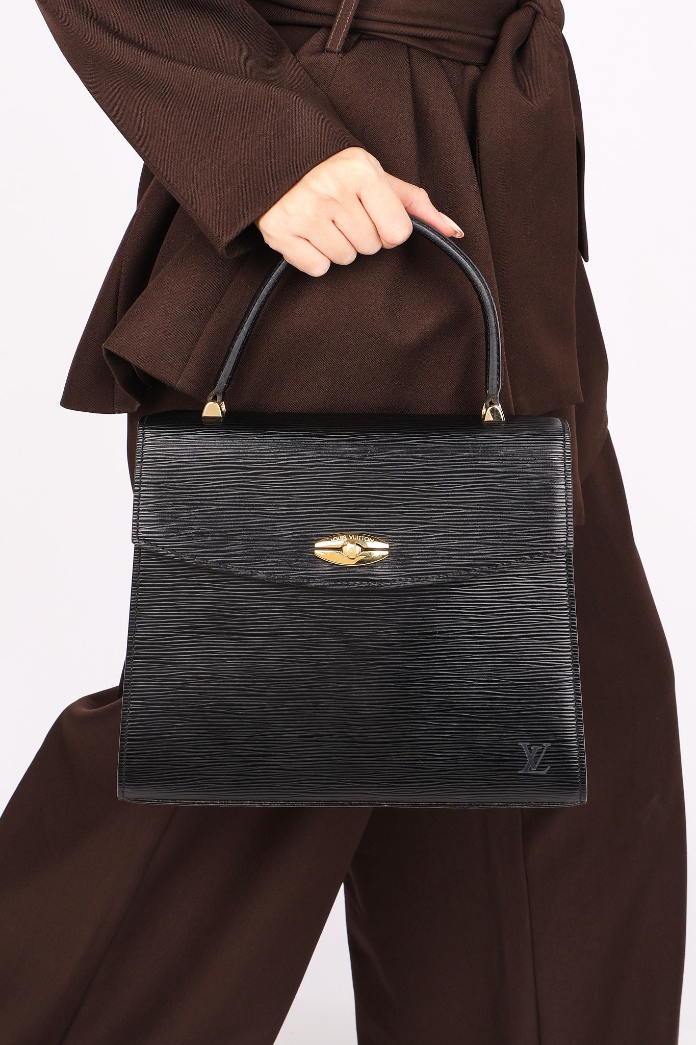 Louis Vuitton Epi Leather Kelly Hand Bag Noir Black
