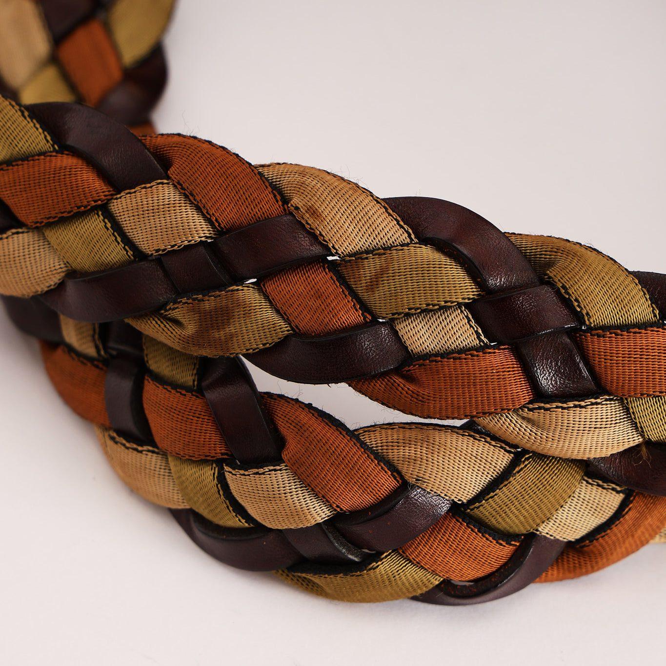 Fendi Zucchino Braided Strap Boston Bag