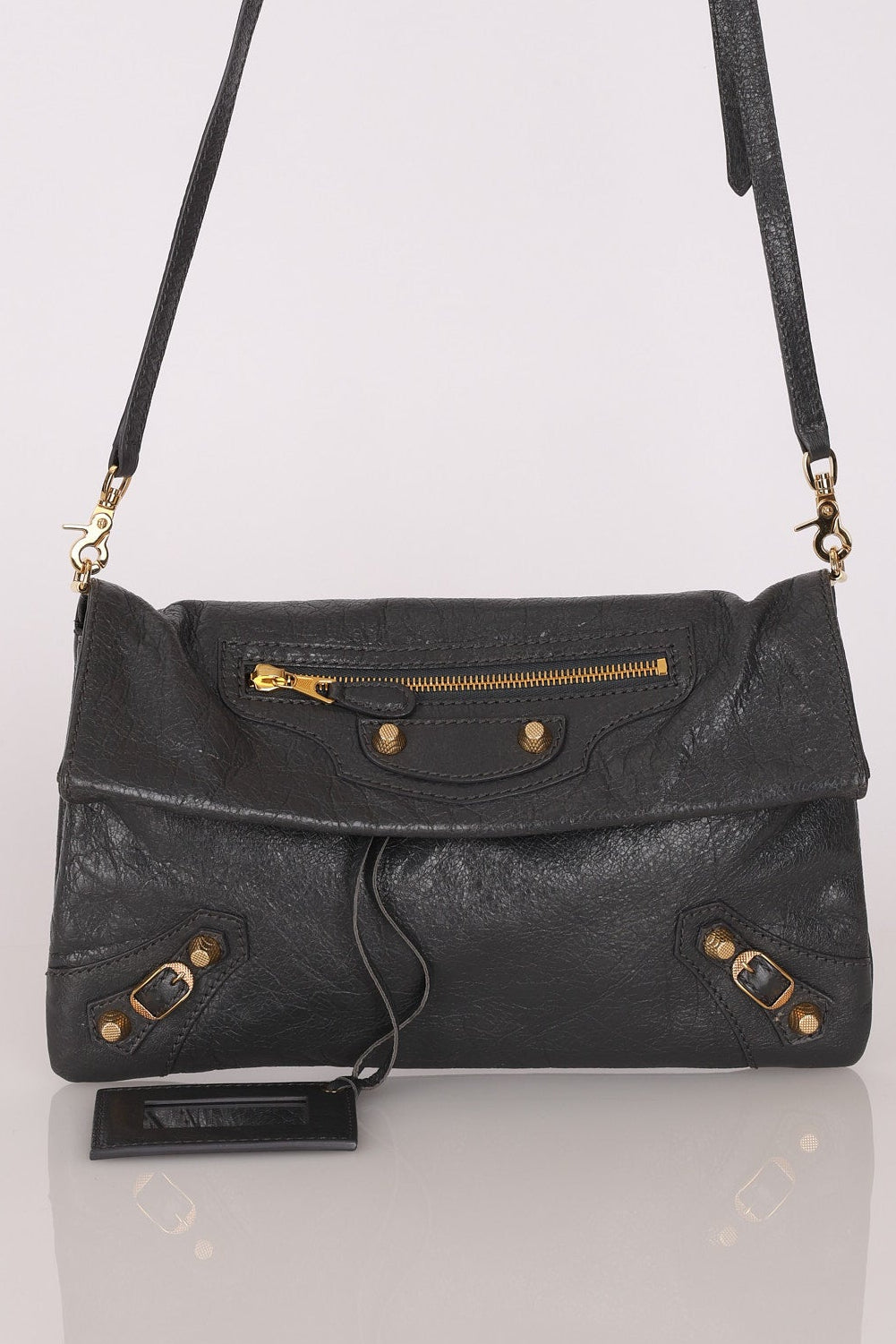 Balenciaga Gris Fossile Clutch with Strap Motorcross Giant 12