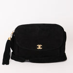 Chanel Coco Crush Camera Crossbody Bag Black Suede 24K GP