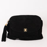 Chanel Coco Crush Camera Crossbody Bag Black Suede 24K GP