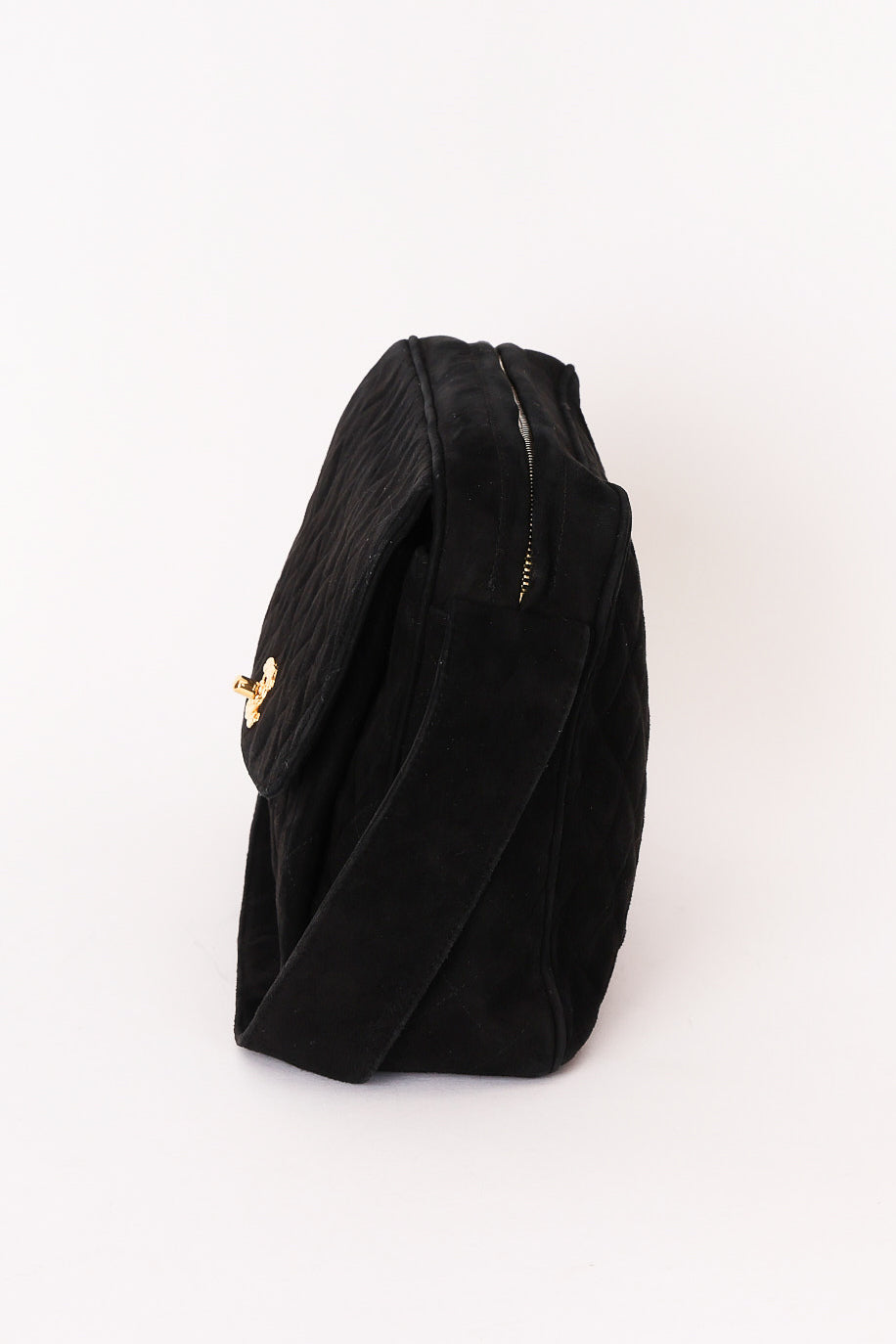 Chanel Coco Crush Camera Crossbody Bag Black Suede 24K GP