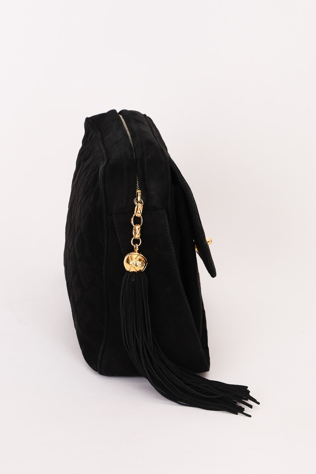 Chanel Coco Crush Camera Crossbody Bag Black Suede 24K GP