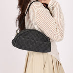 Gucci Monogram Denim Half Moon Shoulder Bag