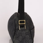 Gucci Monogram Denim Half Moon Shoulder Bag