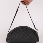 Gucci Monogram Denim Half Moon Shoulder Bag