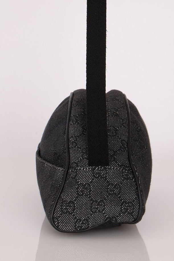 Gucci Monogram Denim Half Moon Shoulder Bag