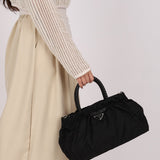 Prada Tessuto Bow Braided Top Handle Bag