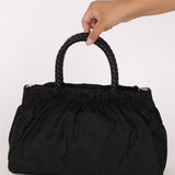 Prada Tessuto Bow Braided Top Handle Bag
