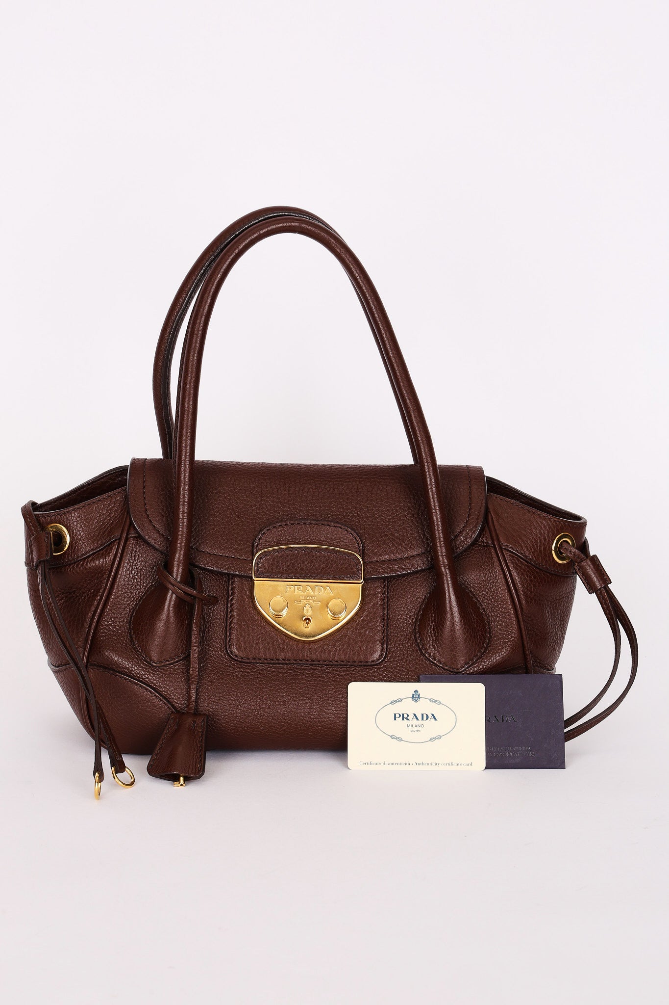 Prada Pattina Pushlock Sound Shoulder Bag