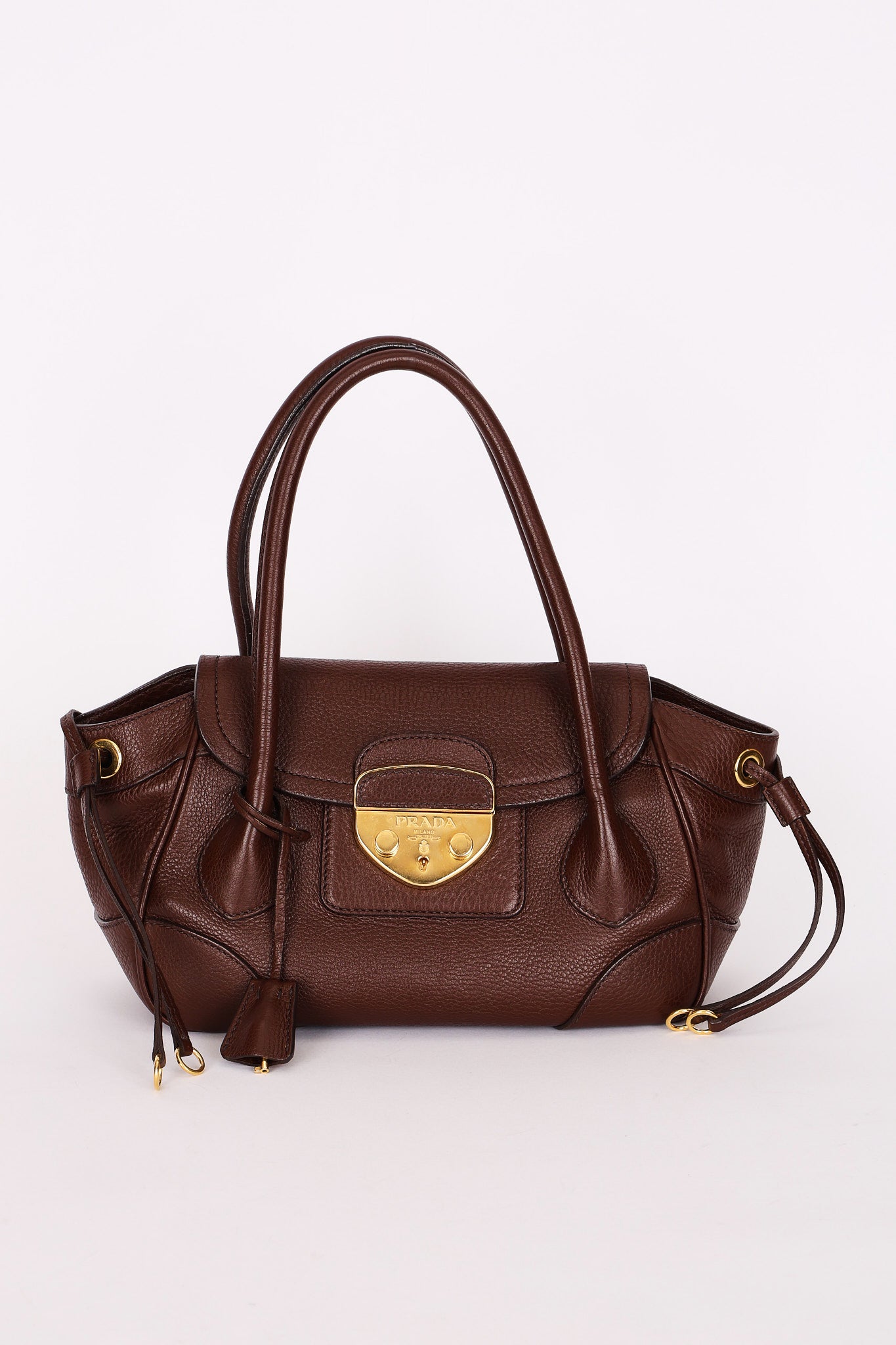 Prada Pattina Pushlock Sound Shoulder Bag