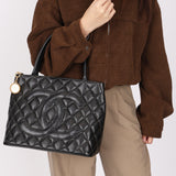 Chanel Timeless Medallion Tote Black Caviar 24K GP