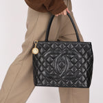 Chanel Timeless Medallion Tote Black Caviar 24K GP