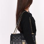 Chanel Elegant Single Flap Black Calfskin 2015 AGHW