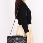 Chanel Elegant Single Flap Black Calfskin 2015 AGHW