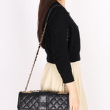 Chanel Elegant Single Flap Black Calfskin 2015 AGHW
