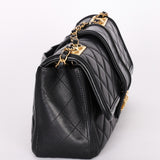 Chanel Elegant Single Flap Black Calfskin 2015 AGHW