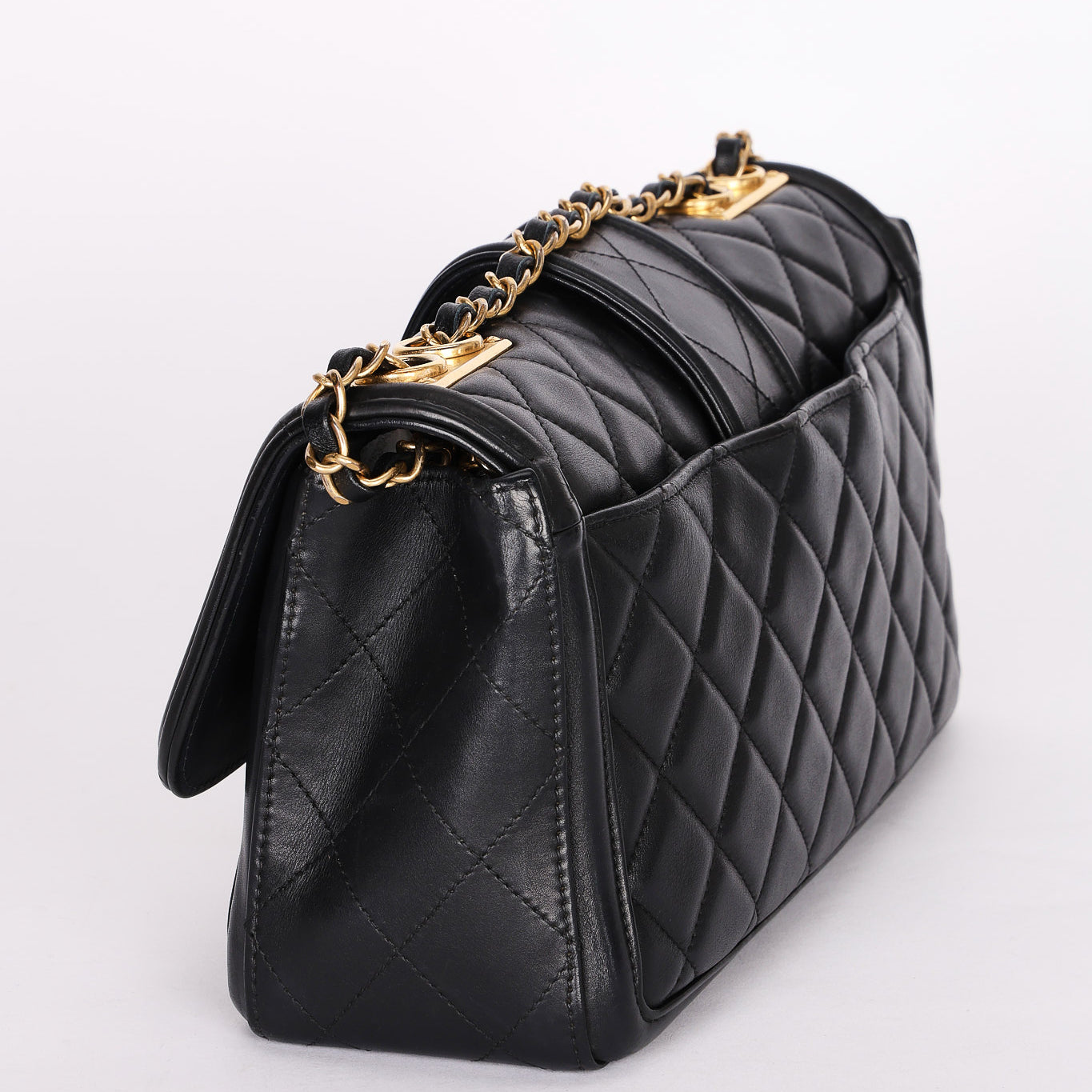 Chanel Elegant Single Flap Black Calfskin 2015 AGHW