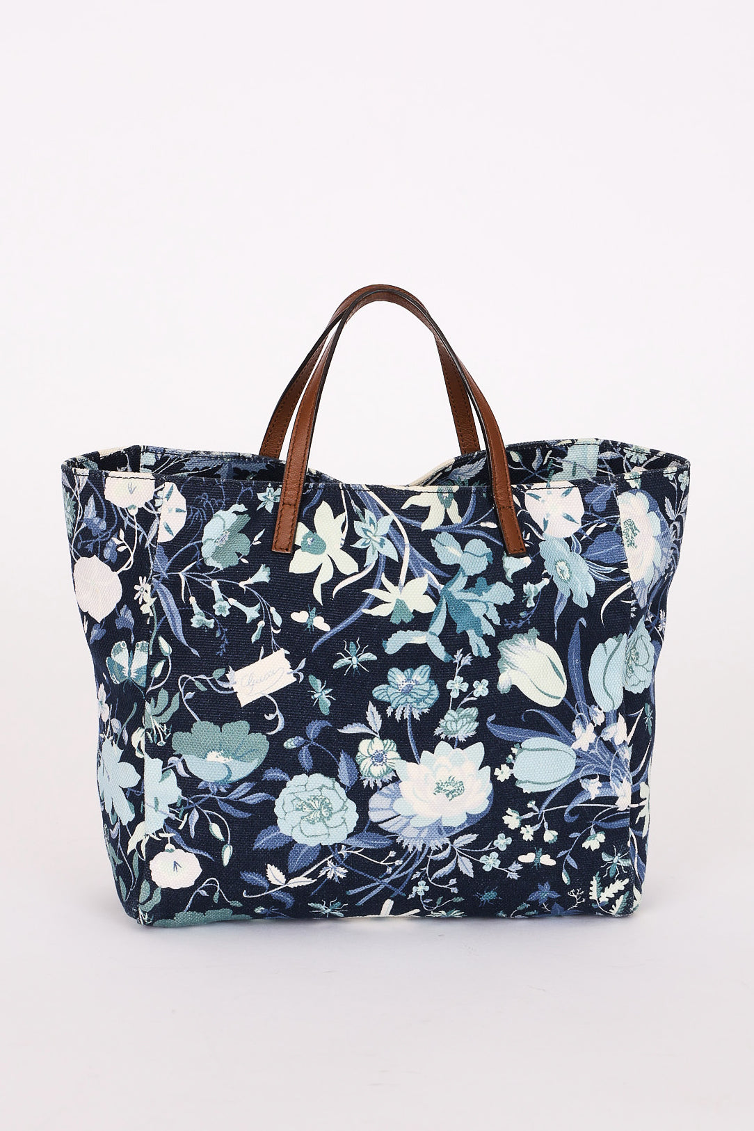 Gucci Floral Print Denim Tote