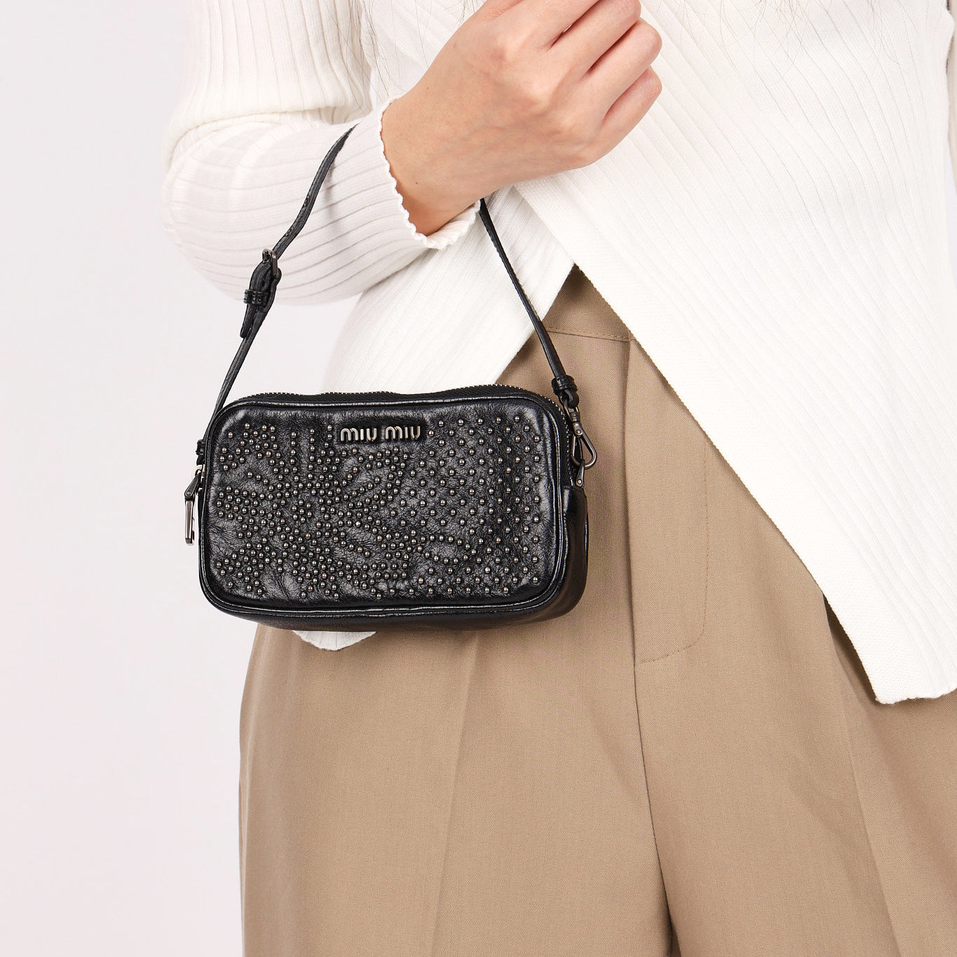 Miu Miu Studded Mini Pouch with Strap