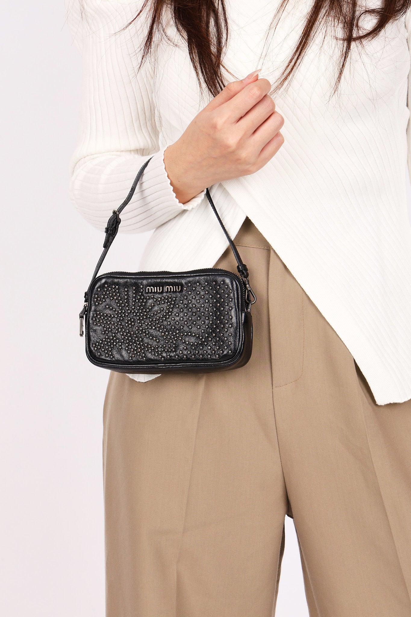 Miu Miu Studded Mini Pouch with Strap