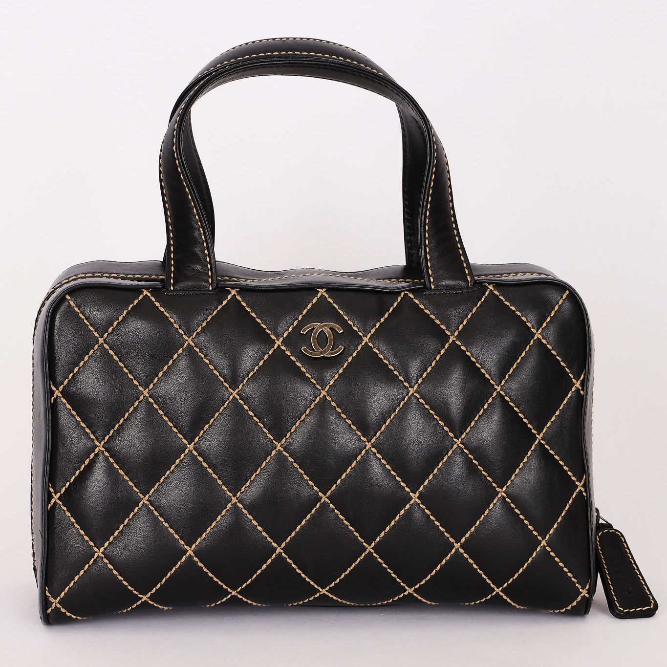 Chanel Whipstitched Tote Black Calfskin RHW