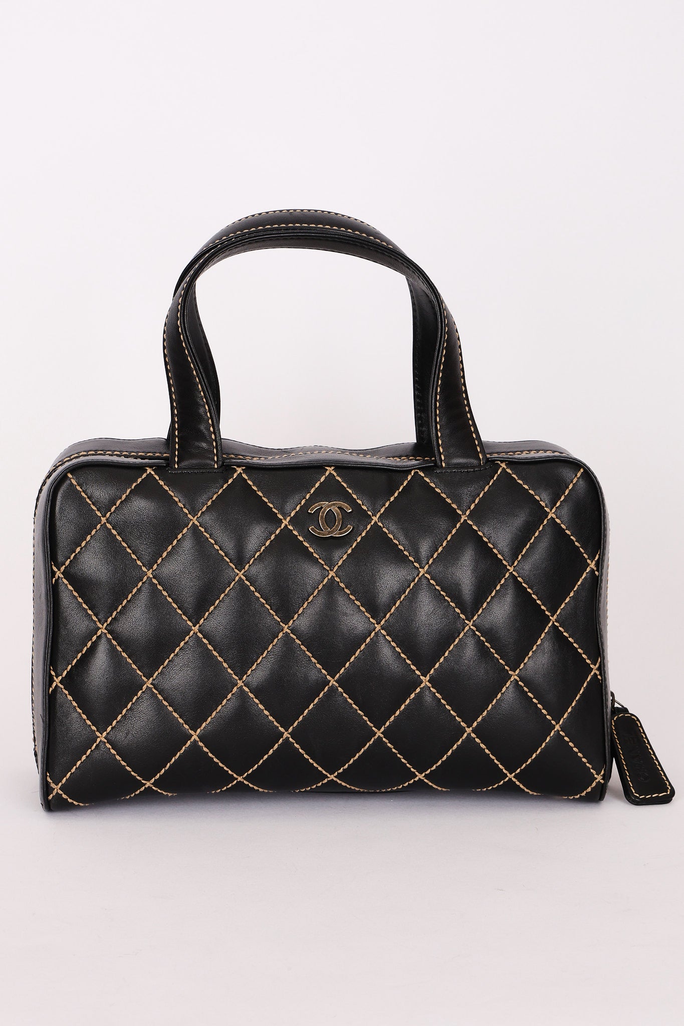 Chanel Whipstitched Tote Black Calfskin RHW