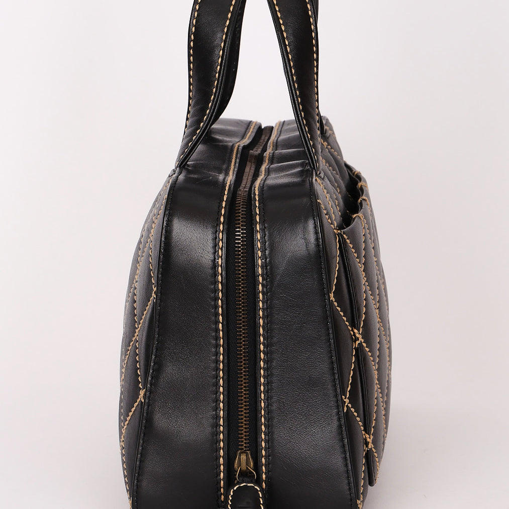 Chanel Whipstitched Tote Black Calfskin RHW