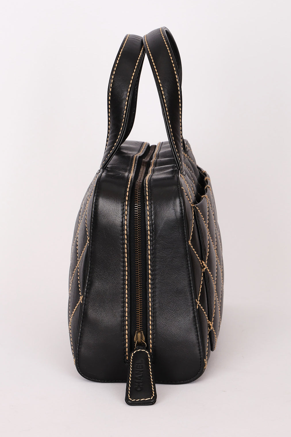Chanel Whipstitched Tote Black Calfskin RHW