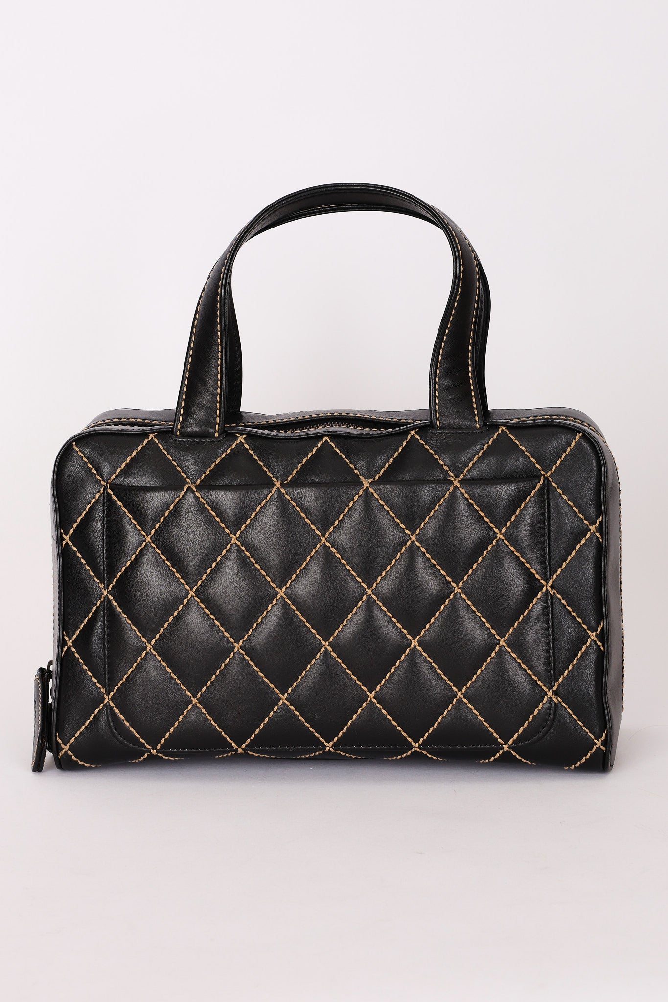 Chanel Whipstitched Tote Black Calfskin RHW