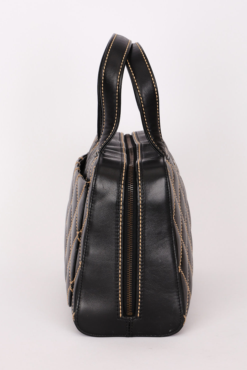 Chanel Whipstitched Tote Black Calfskin RHW