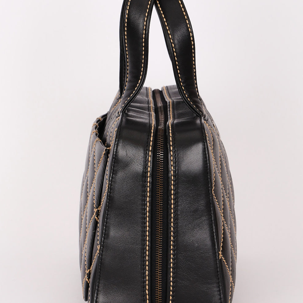 Chanel Whipstitched Tote Black Calfskin RHW